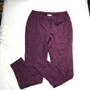 J. Jill Ponte Leggings Women's medium viscose blend stretch pintucked purple fig